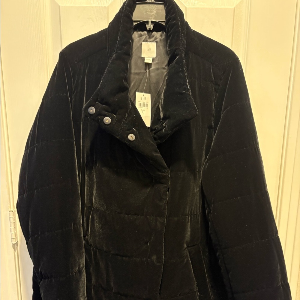 J. Jill Classic Black Apparel Brand New size large puffer coat jacket